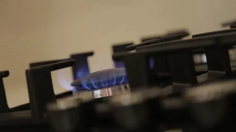 Put the pot on a gas cooker Stock Footage 48813493