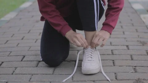 Put on Shoelace Stock Footage 108480246