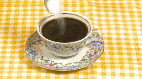 Put sugar in coffee Stock Footage 656330