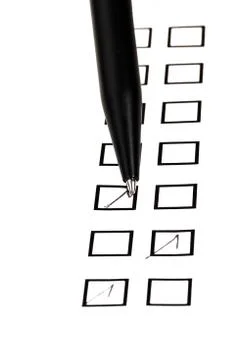 Put tick in black square box Foto stock