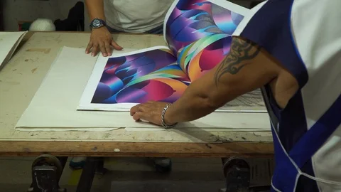 Put the type that will be printed on the printer. Stock Footage 119003756