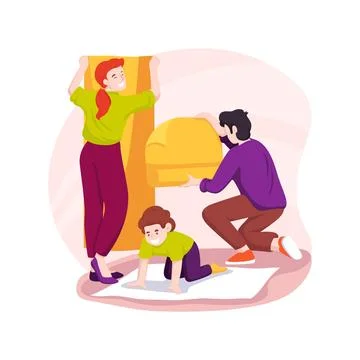 Put wallpapers isolated cartoon vector illustration. Stock Illustration