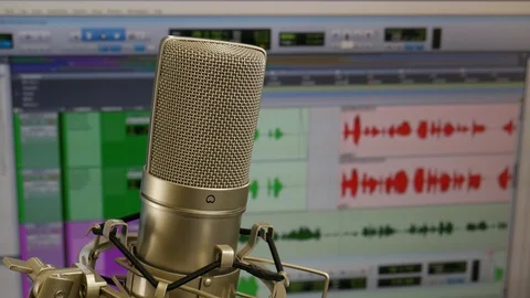 Put Wind Screen on Microphone Video stock 96871230