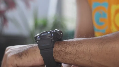 Put on a Wristwatch Stock Footage 127270380