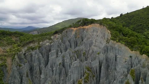 Putangirua Pinnacles (orbit) Stock Footage 259774605
