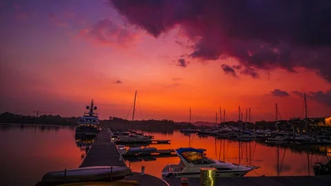 Puteri Harbour Marina 1 Stock Footage 128556447