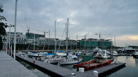 Puteri Harbour Time Lapse HD Stock Footage 33229681