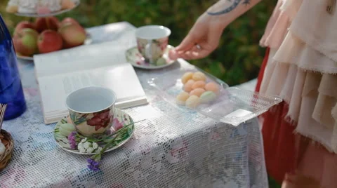 Puting candy on the plate Stock Footage 54545847