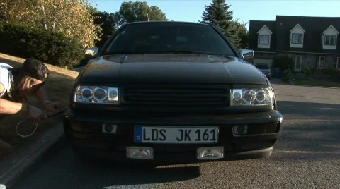 Puting new chrome Stock Footage 534074