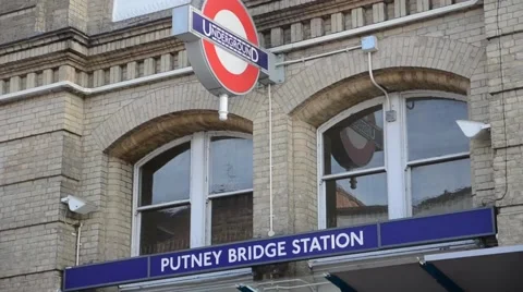 Putney Bridge Station Sign Stock Footage 42848341