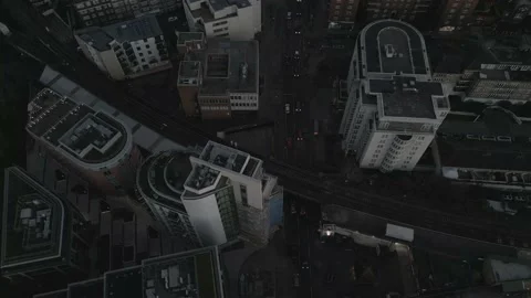 Putney Drone 4k Log footage Dusk / Blue Hour Stock Footage 233095147