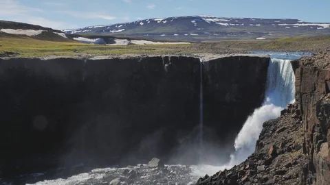 Putorana plateau Aronsky waterfall Video stock 80243743