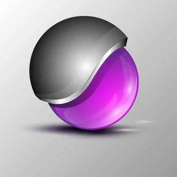 Putple circle sphere logo Stock Illustration