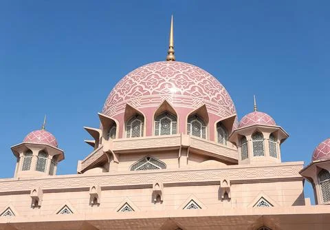 Putra Mosque (Pink Mosque). Stock Photos