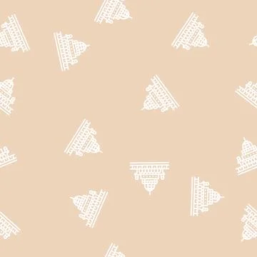 Putrajaya building line seamless pattern Stock Illustration