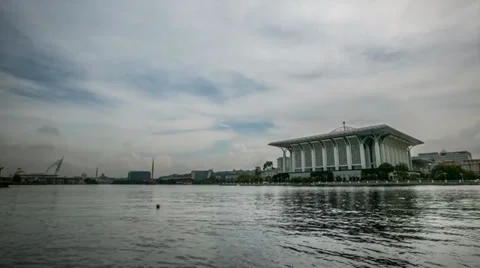 Putrajaya Iron Mosque Stock Footage 32000534