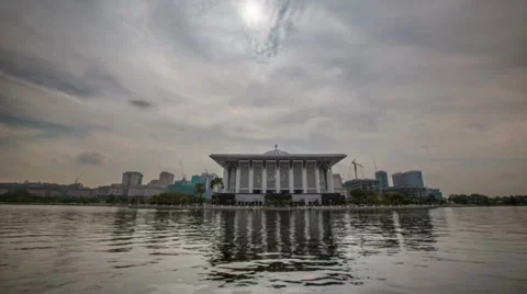 Putrajaya Iron Mosque Stock Footage 32000546
