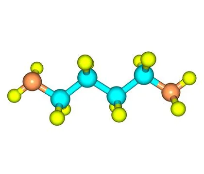 Putrescine molecule isolated on white Stock Illustration