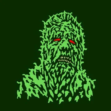 Putrid head of zombie. Vector illustration. Stock Illustration