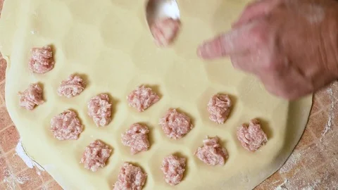 Puts the stuffing hd Video stock 80043887