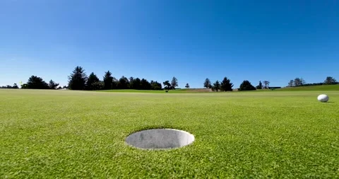 Putt going into the hole Stock Footage 208887842