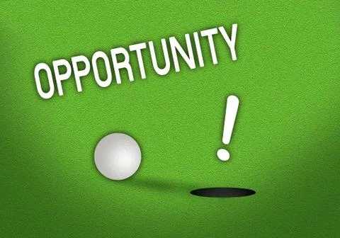 Putted Golf Ball On Edge of Hole Stock Illustration