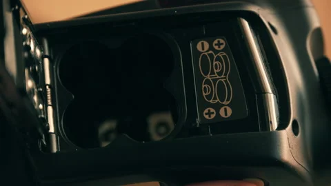 Putting in the AA batteries Stock Footage 146243692