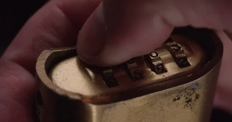 Putting in all 6's code for combo lock macro Stock Footage 71782690