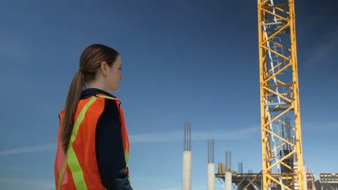 Putting on and removing Hard Hat at Construction Site, 4k Stock-Footage 109464839