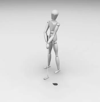 Putting the ball Stock Illustration