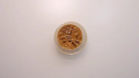 Putting Cap on Iced Coffee Stock Footage 100650362