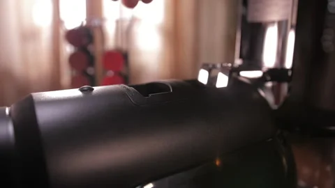 Putting capsule into coffee machine Stock Footage 149704868