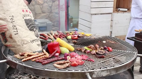 Putting charcoal into fire Vídeo Stock 62710592