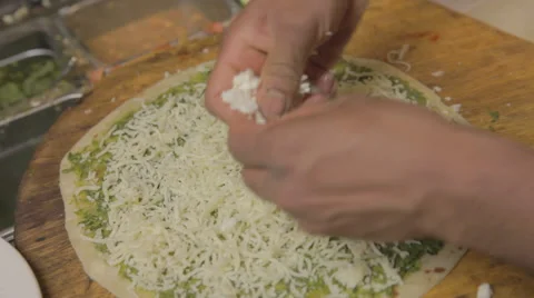 Putting Cheese On Pizza Stock Footage 41919952