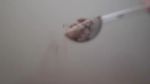 Putting coffee down at bottom view 動画素材 243420488