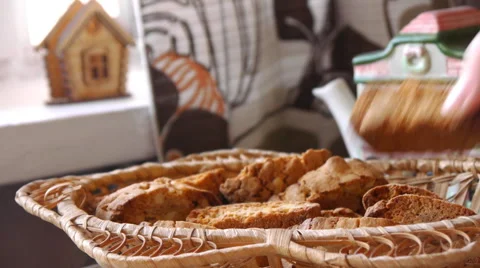 Putting Cookies Into The Basket Stock Footage 65289688