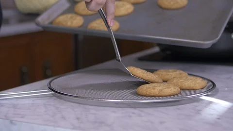 Putting Cookies on Mesh Stock Footage 97704867