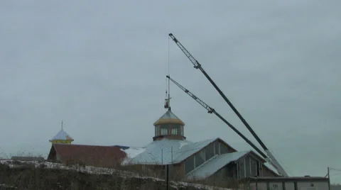 Putting up the cross Stock Footage 1038411