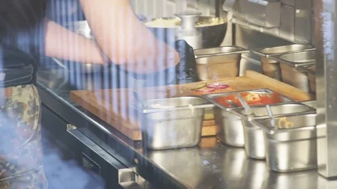 Putting Cucumber On a Cutting Board Stock Footage 71563245