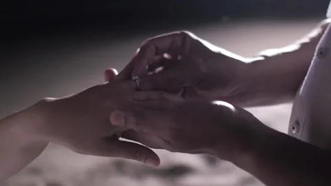 Putting Diamond Ring before the Wedding Stock Footage 239020342