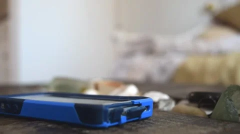 Putting down cell phone Stock Footage 52931029