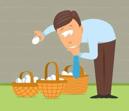 Putting eggs in different baskets Stock Illustration