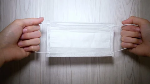 Putting a first-person protective mask on the camera lens. Stock Footage 128979270
