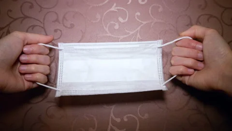 Putting a first-person protective mask on the camera lens. Stock Footage 128979327