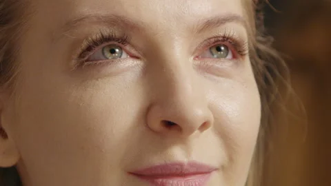 Putting On a Foundation With a Little Sponge and Brush Stock Footage 87168518