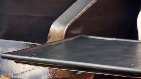 Putting fried dumplings on a plate Stock-Footage 74949549
