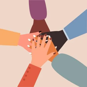Putting hands ad Stock Illustration