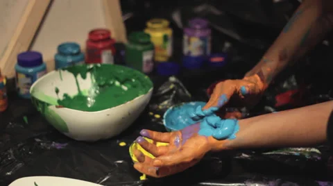 Putting ink on the wrist Stock Footage 30482590