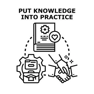 Putting knowledge into practice concept vector illustration Stock Illustration