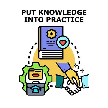 Putting knowledge into practice concept vector illustration Stock Illustration